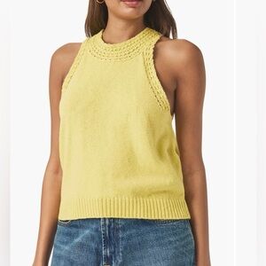 NEW Splendid Women’s Talula Cotton Sweater Tank Yellow Size Large NWT